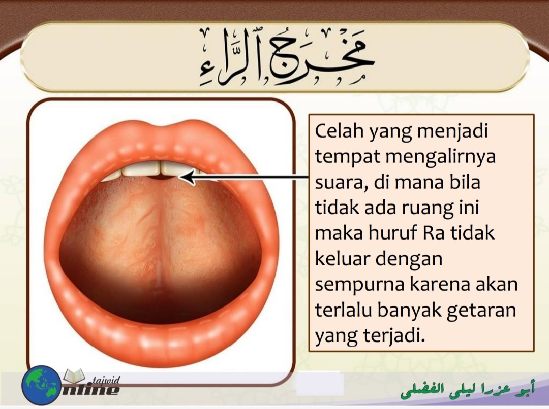 Celah pada Huruf ر (sumber gambar : Modul Syarah Muqaddimah Jazariyyah)